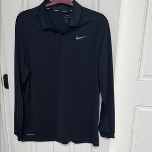 Nike Men's Black Long Sleeve Polo